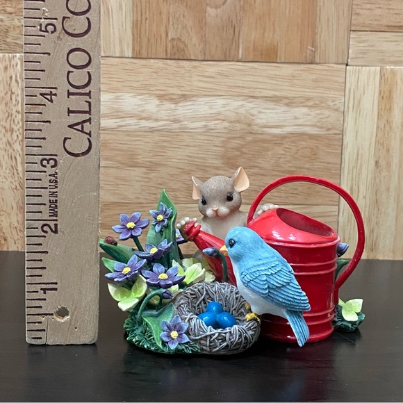 Charming Tails Fitz and Floyd Expecting A Miracle Mouse Bird Flowers Figurine - Picture 10 of 16